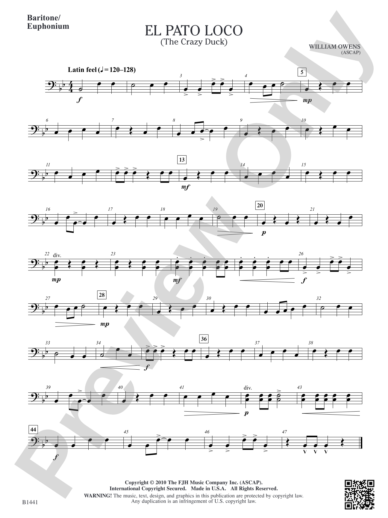 El Pato Loco (The Crazy Duck): Baritone/Euphonium