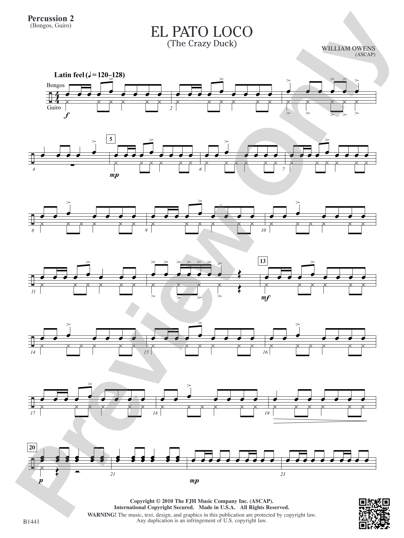 El Pato Loco (The Crazy Duck): Percussion 2