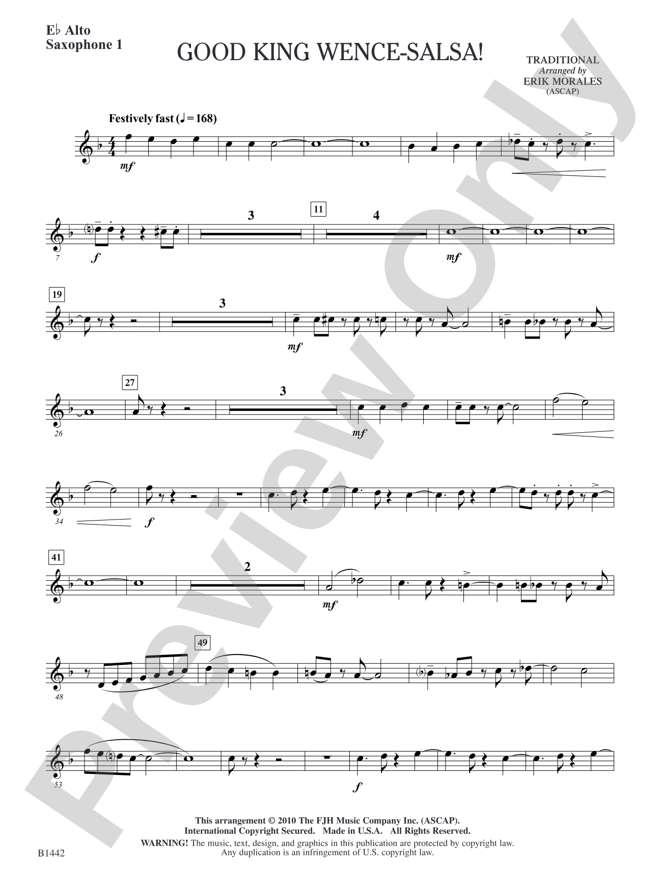 Good King Wence-SALSA!: E-flat Alto Saxophone 1