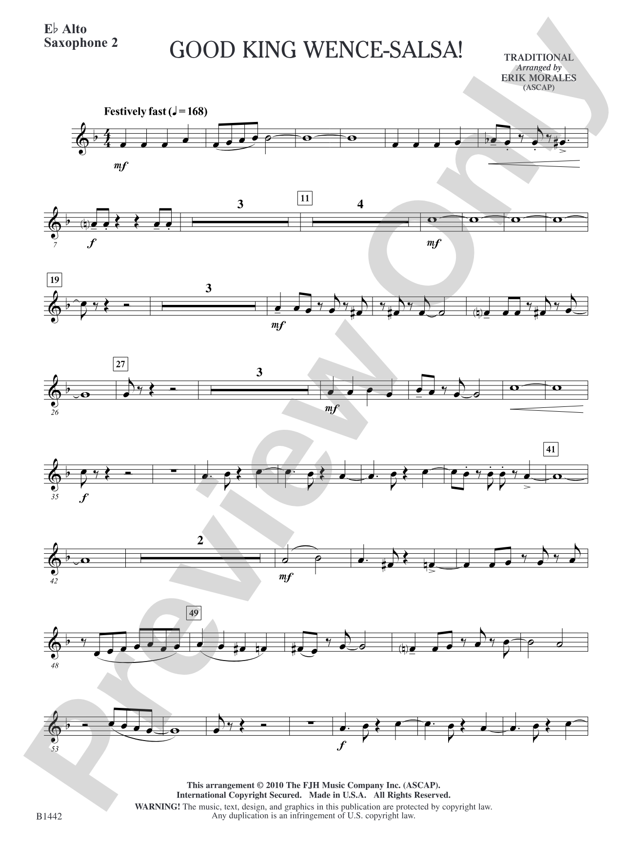 Good King Wence-SALSA!: E-flat Alto Saxophone 2