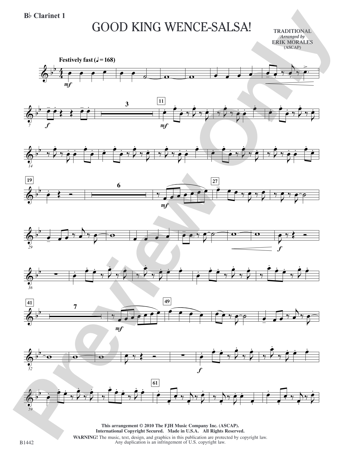 Good King Wence-SALSA!: B-flat Clarinet 1