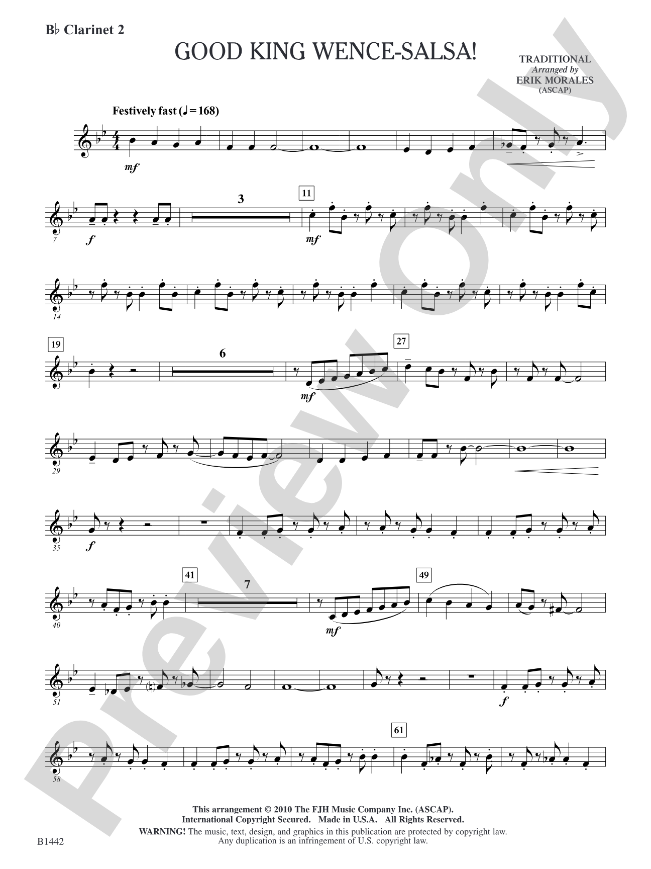 Good King Wence-SALSA!: B-flat Clarinet 2