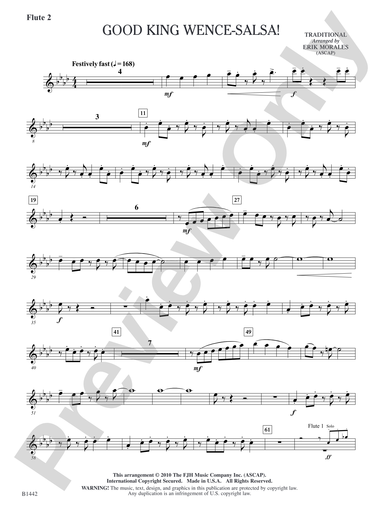 Good King Wence-SALSA!: Flute 2