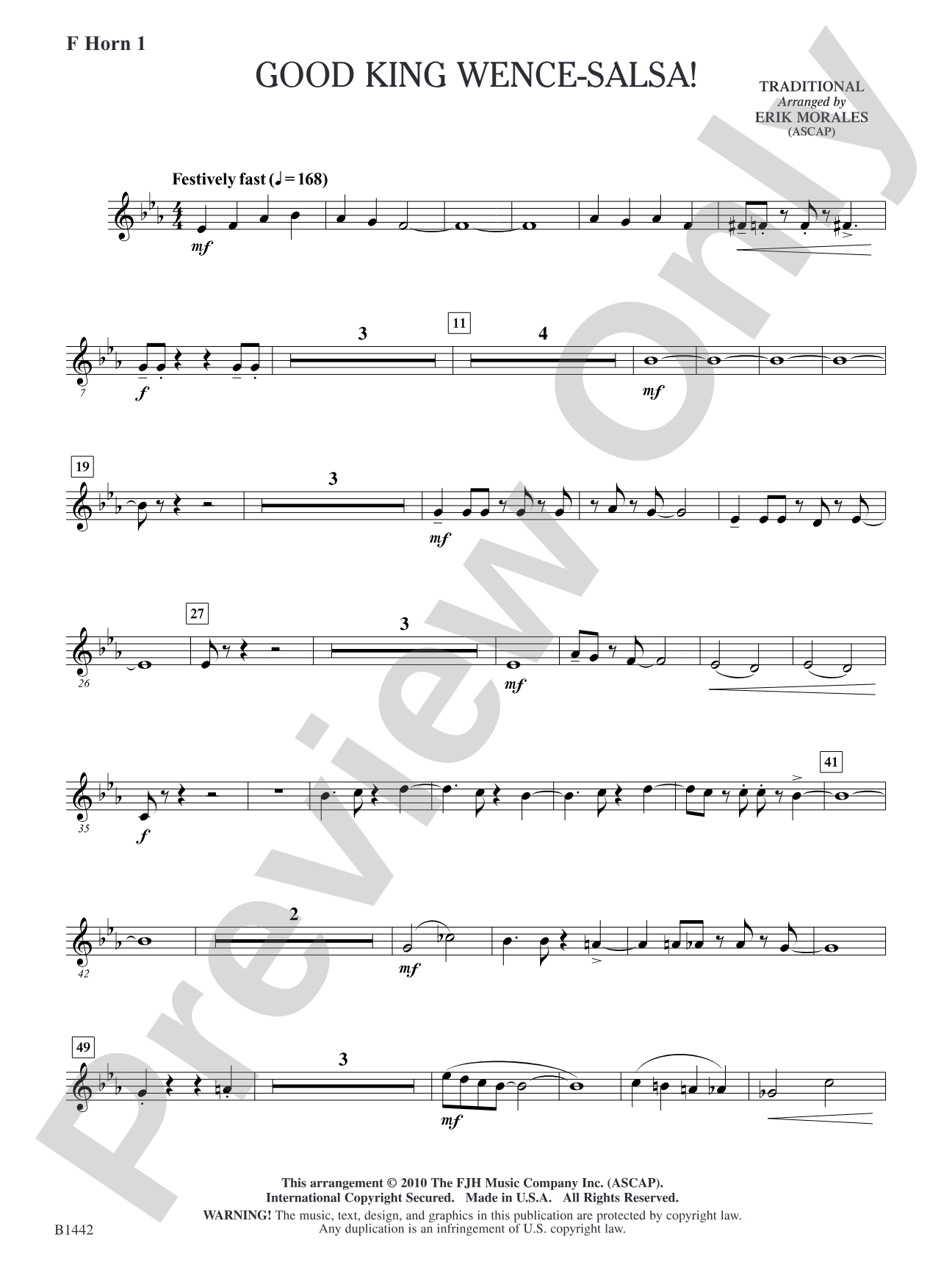 Good King Wence-SALSA!: F Horn 1