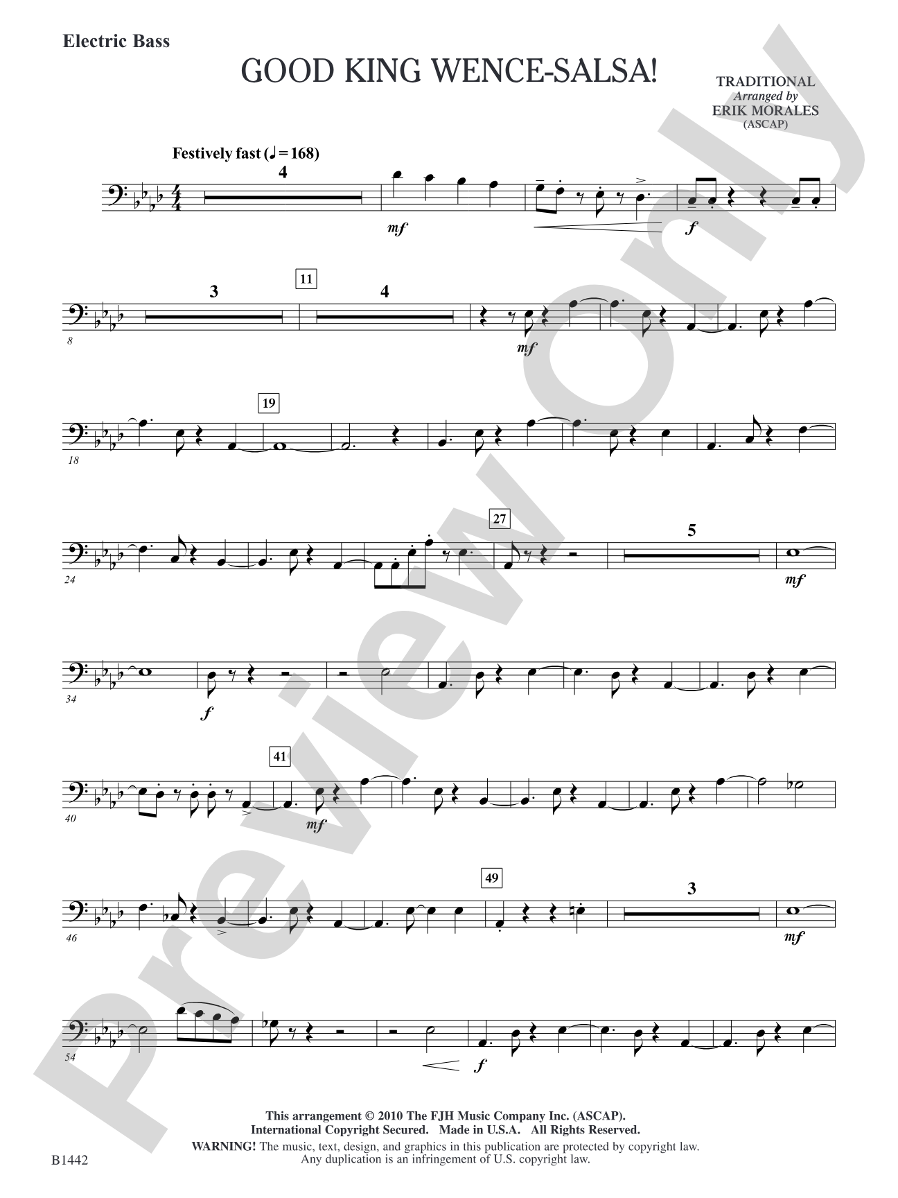 Good King Wence-SALSA!: Electric Bass (Opt.)