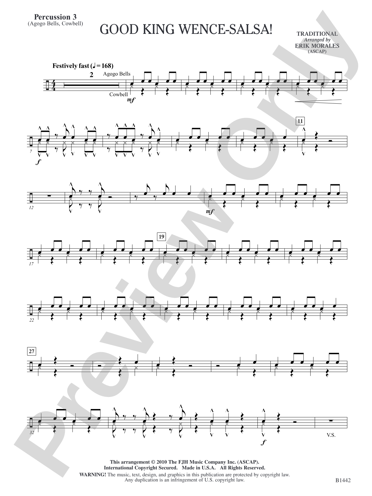 Good King Wence-SALSA!: Percussion 3