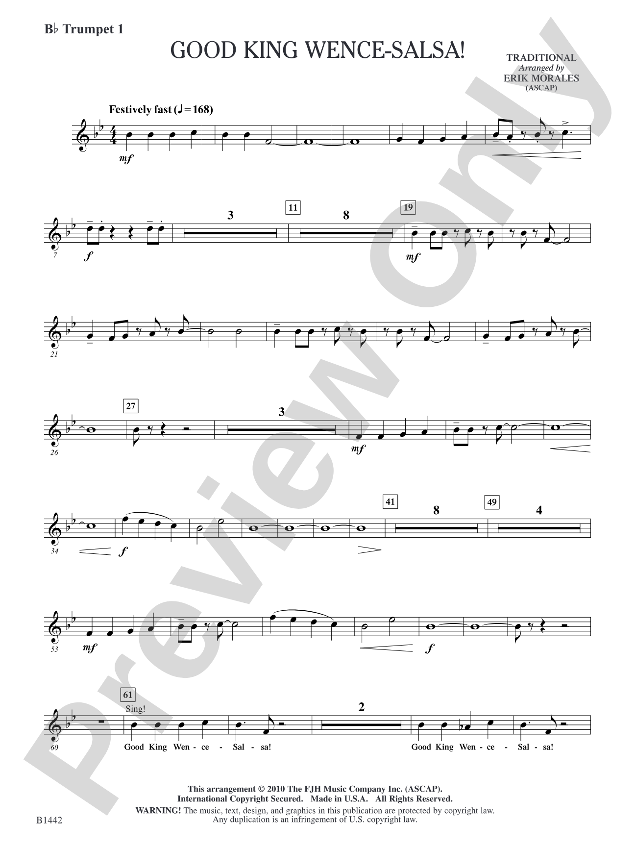 Good King Wence-SALSA!: B-flat Trumpet 1