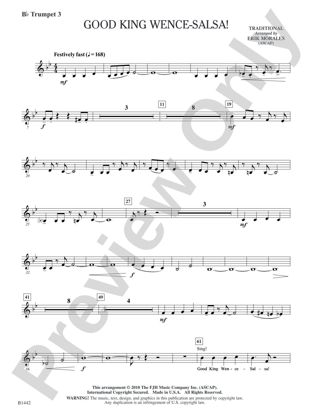 Good King Wence-SALSA!: B-flat Trumpet 3