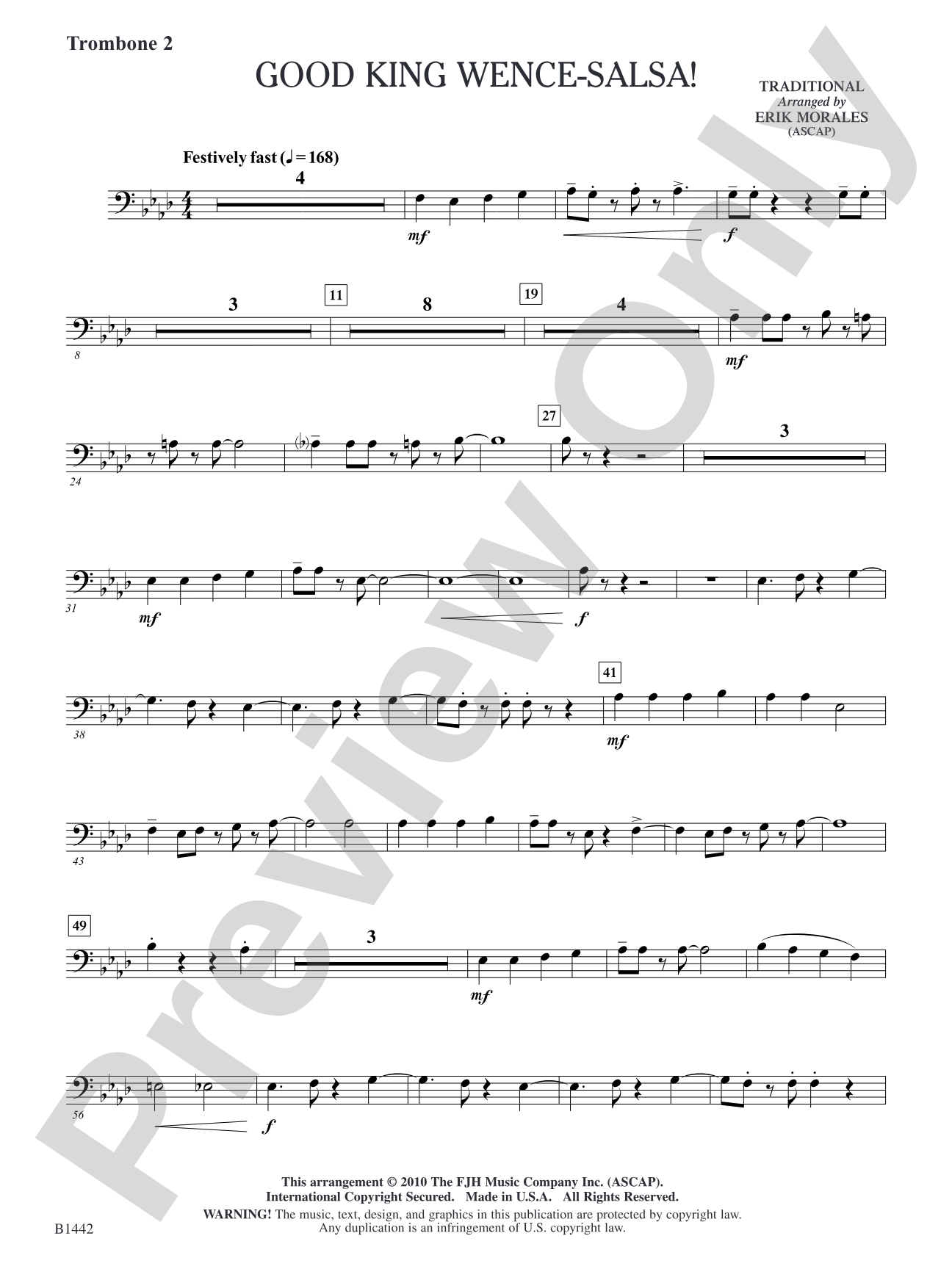 Good King Wence-SALSA!: Trombone 2