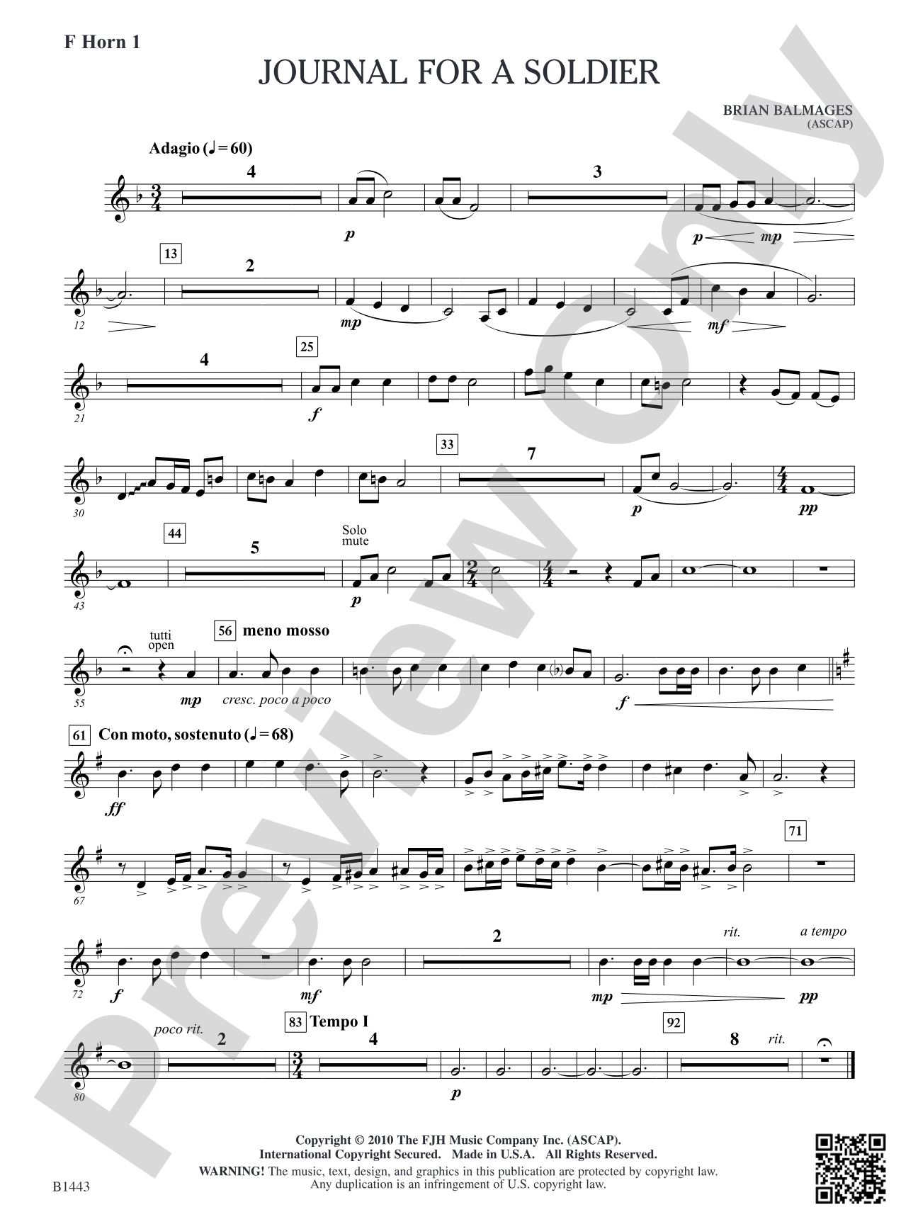 Journal for a Soldier: F Horn 1