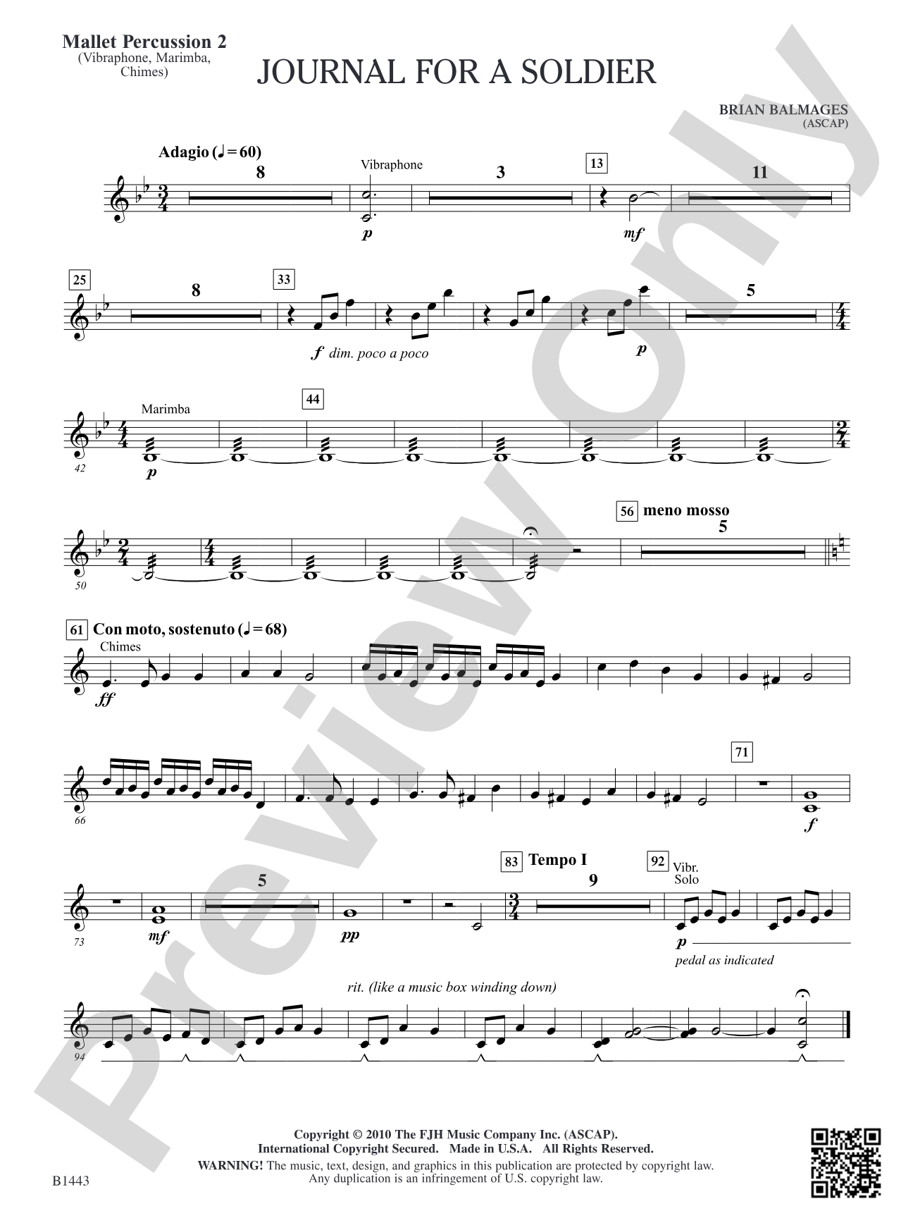 Journal for a Soldier: Mallet Percussion 2