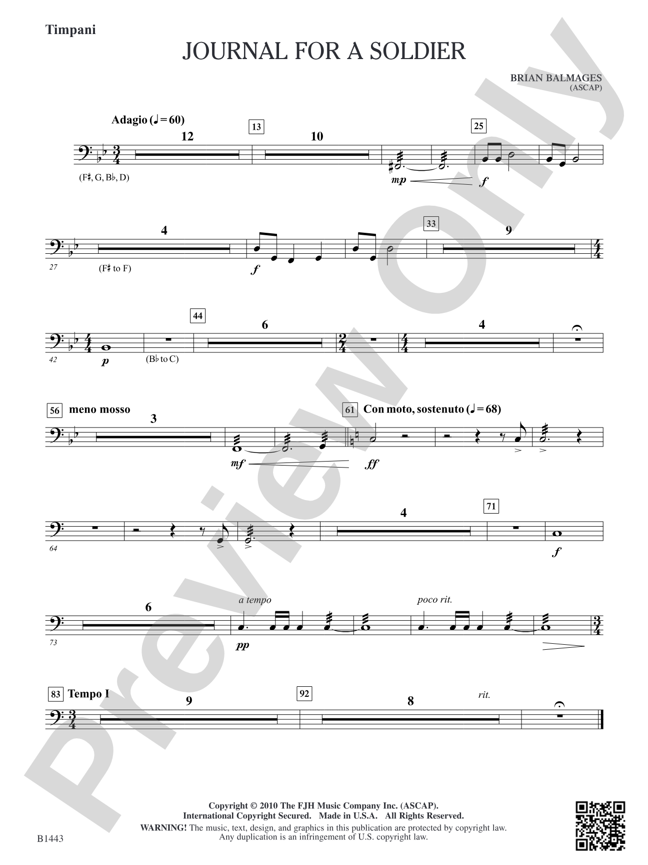 Journal for a Soldier: Timpani