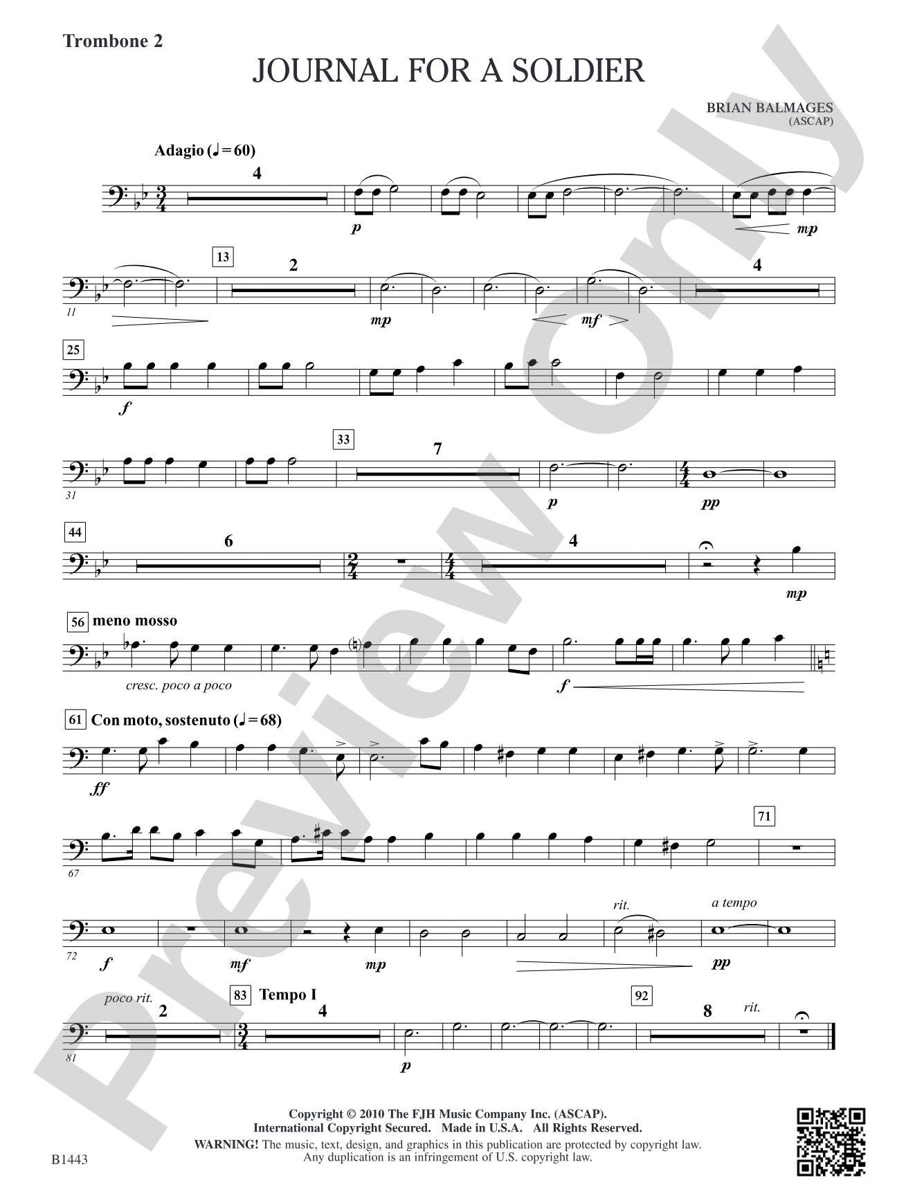 Journal for a Soldier: Trombone 2