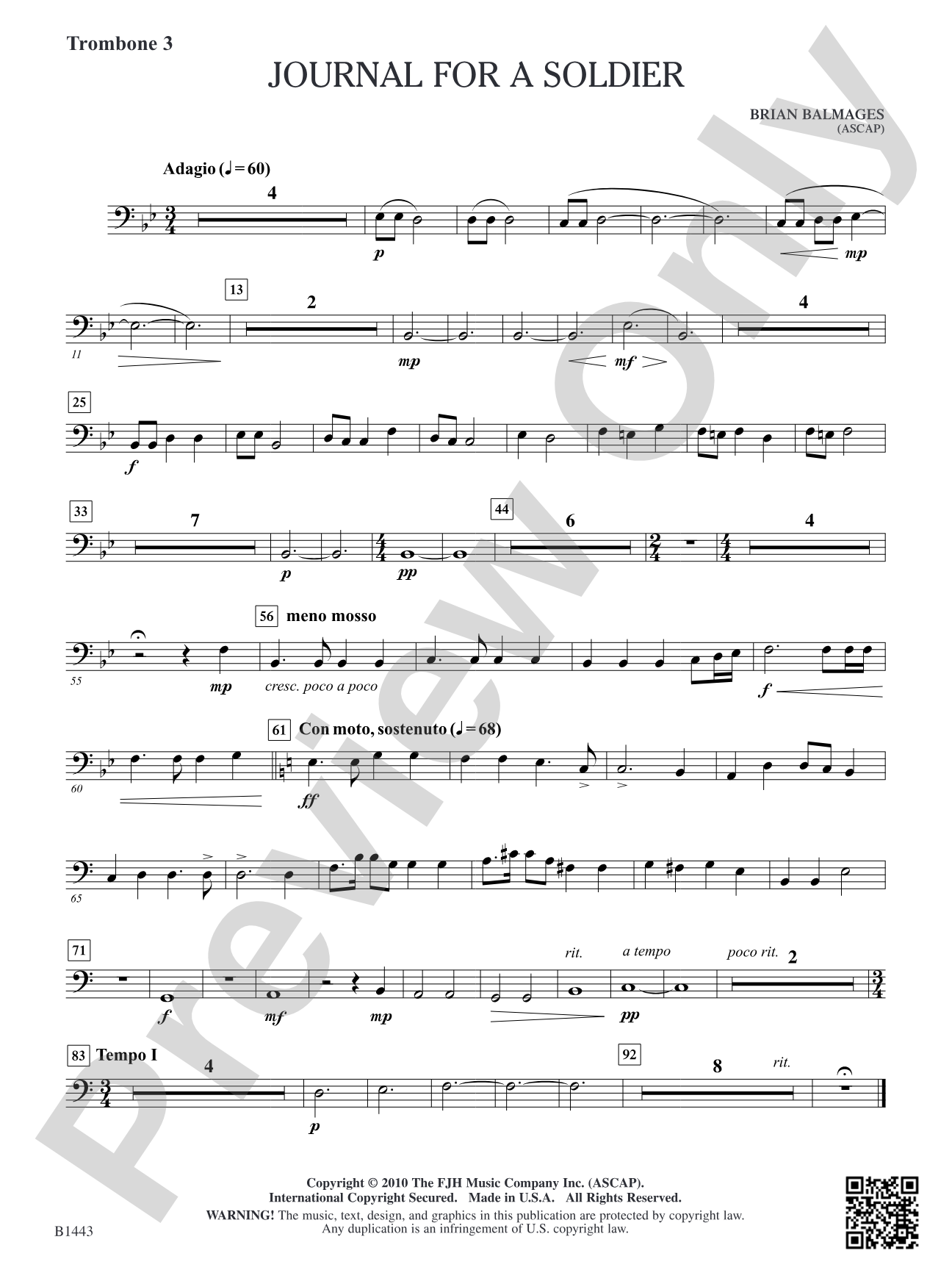 Journal for a Soldier: Trombone 3