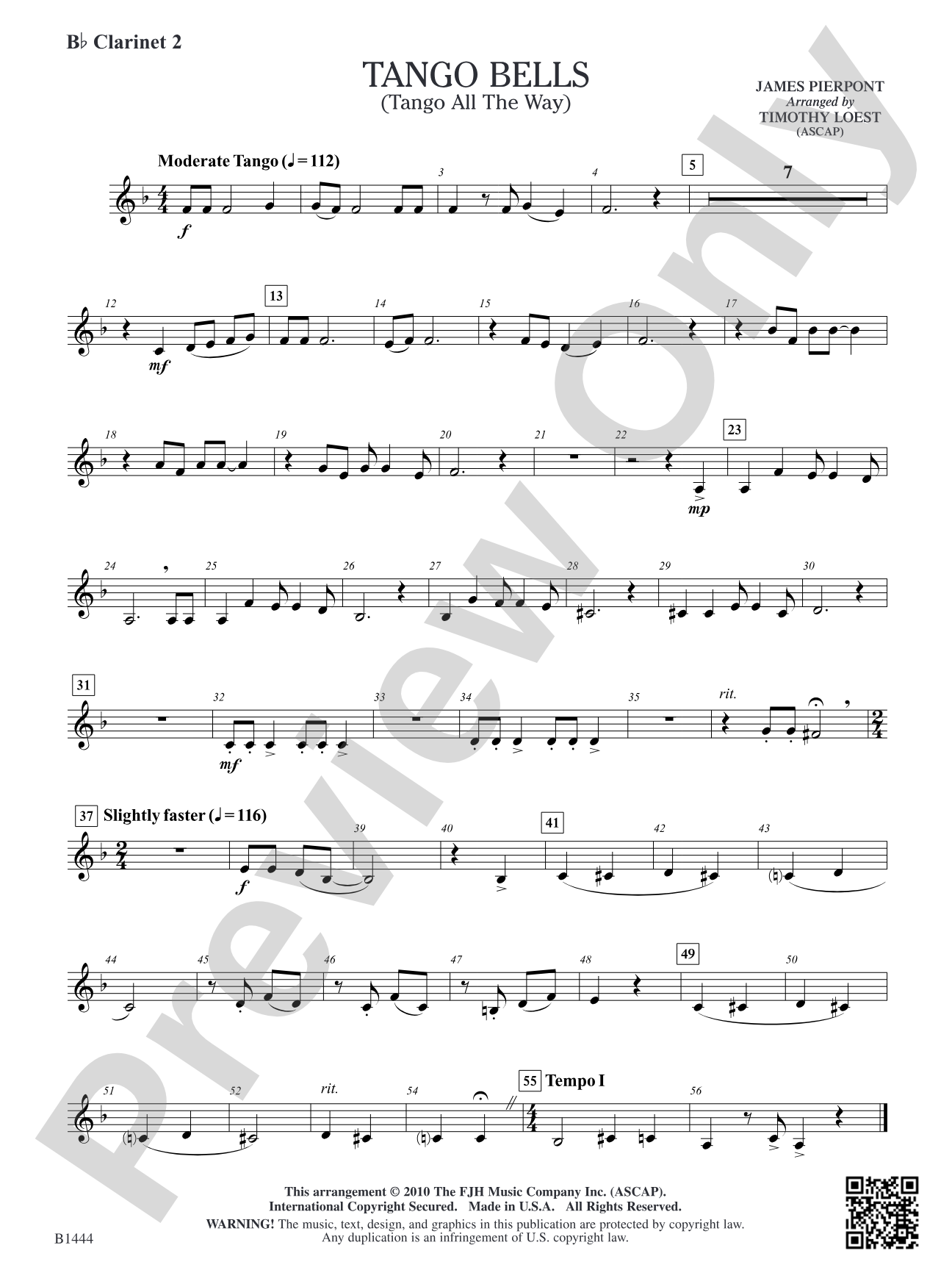 Tango Bells (Tango All the Way!): B-flat Clarinet 2