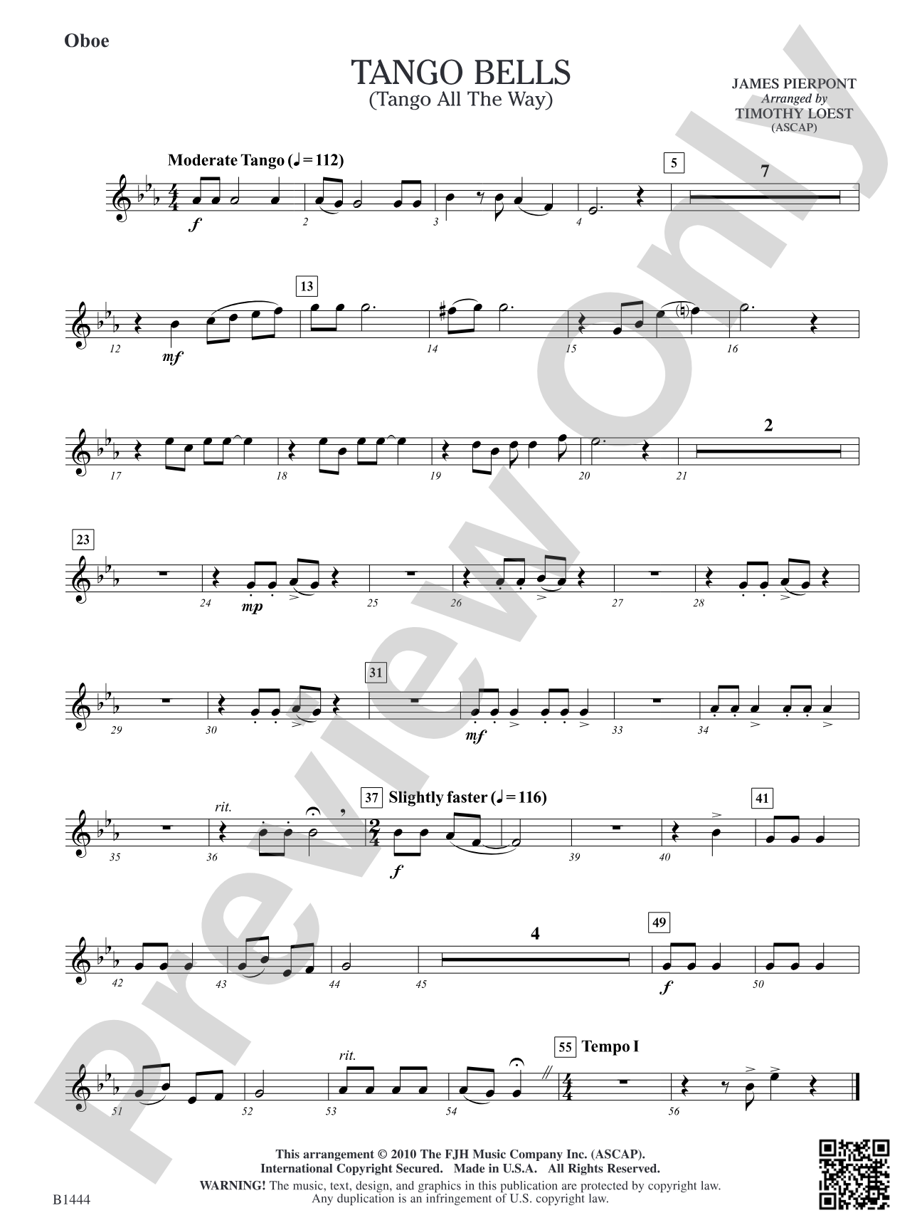 Tango Bells (Tango All the Way!): Oboe