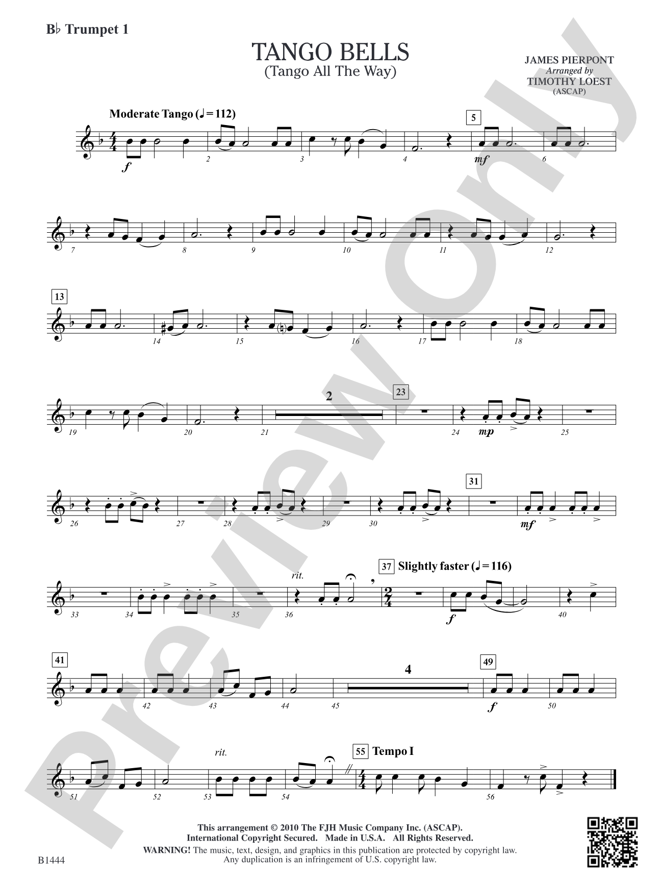 Tango Bells (Tango All the Way!): B-flat Trumpet 1
