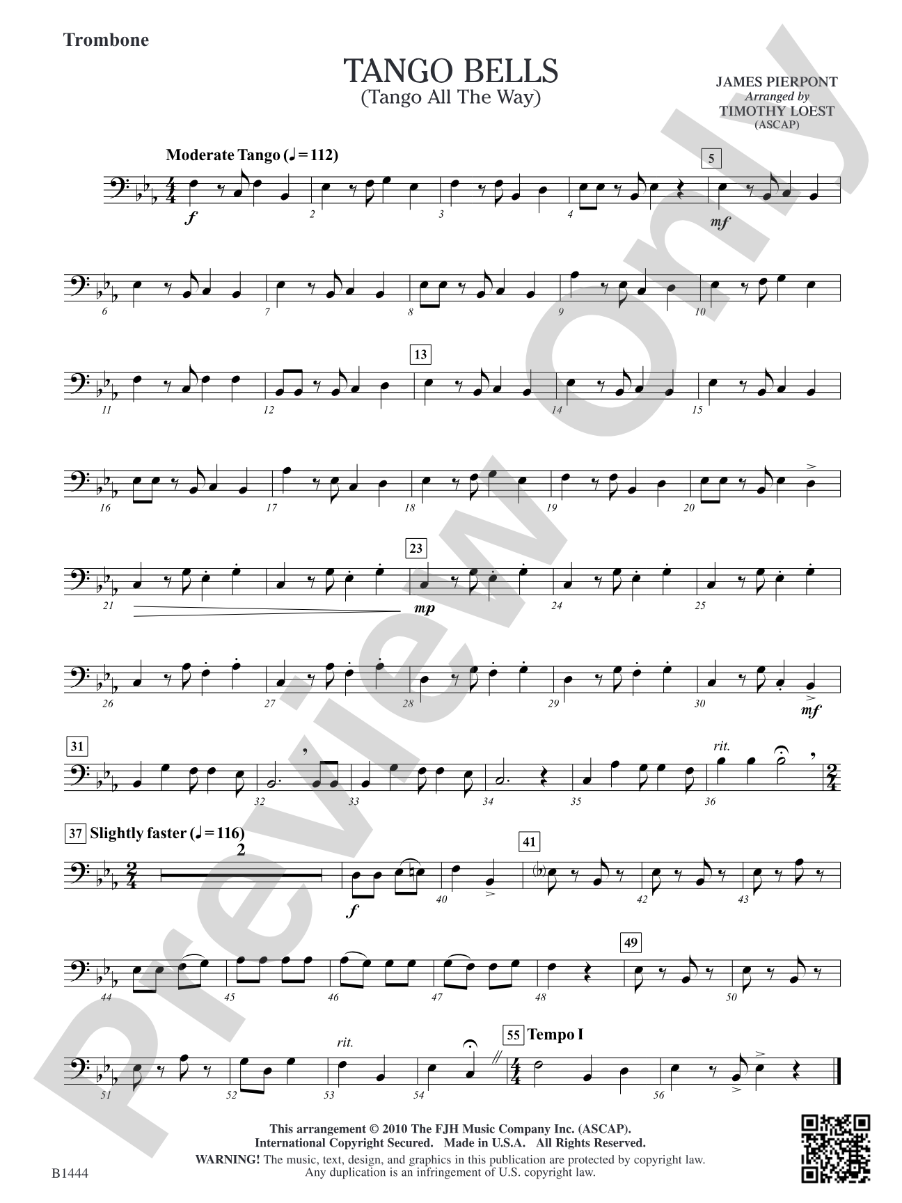 Tango Bells (Tango All the Way!): Trombone