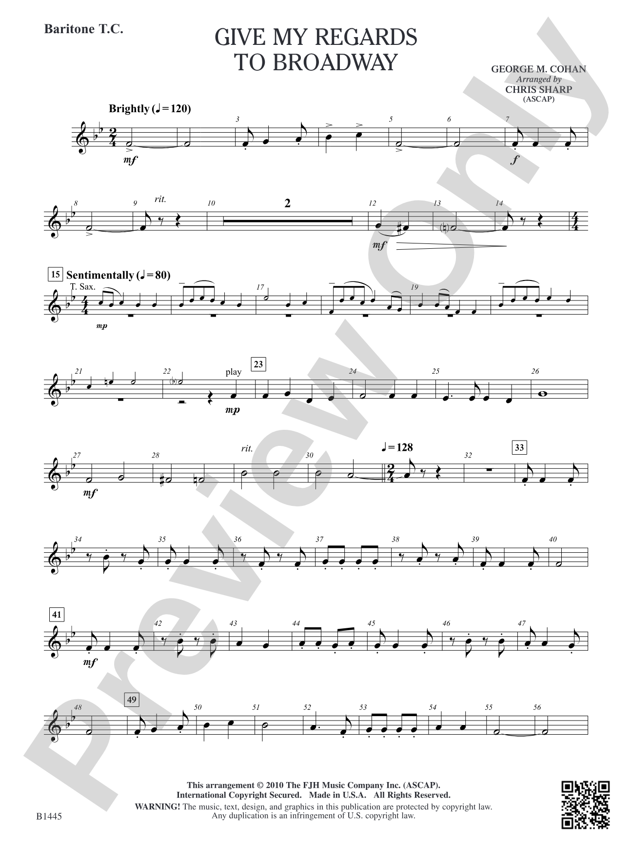 Give My Regards to Broadway: Baritone T.C.