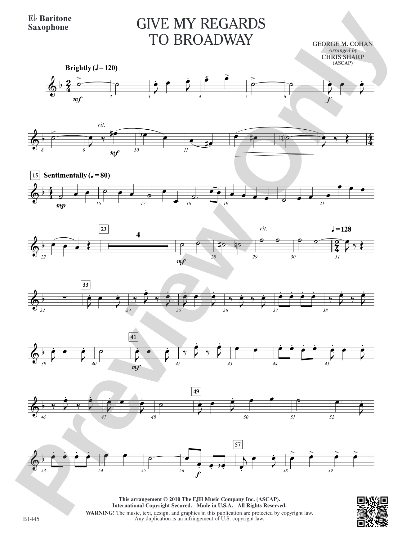Give My Regards to Broadway: E-flat Baritone Saxophone