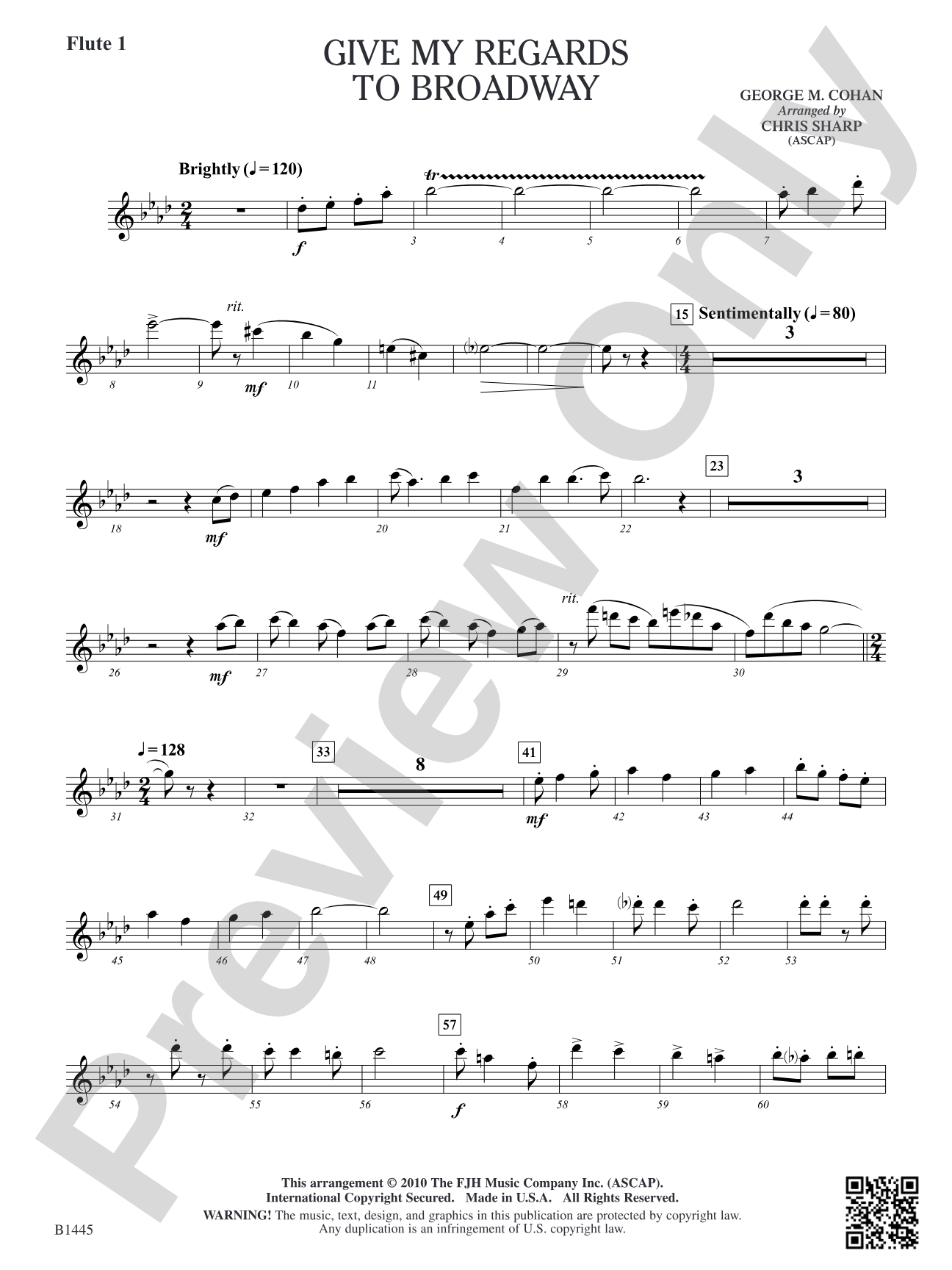 Give My Regards to Broadway: Flute 1