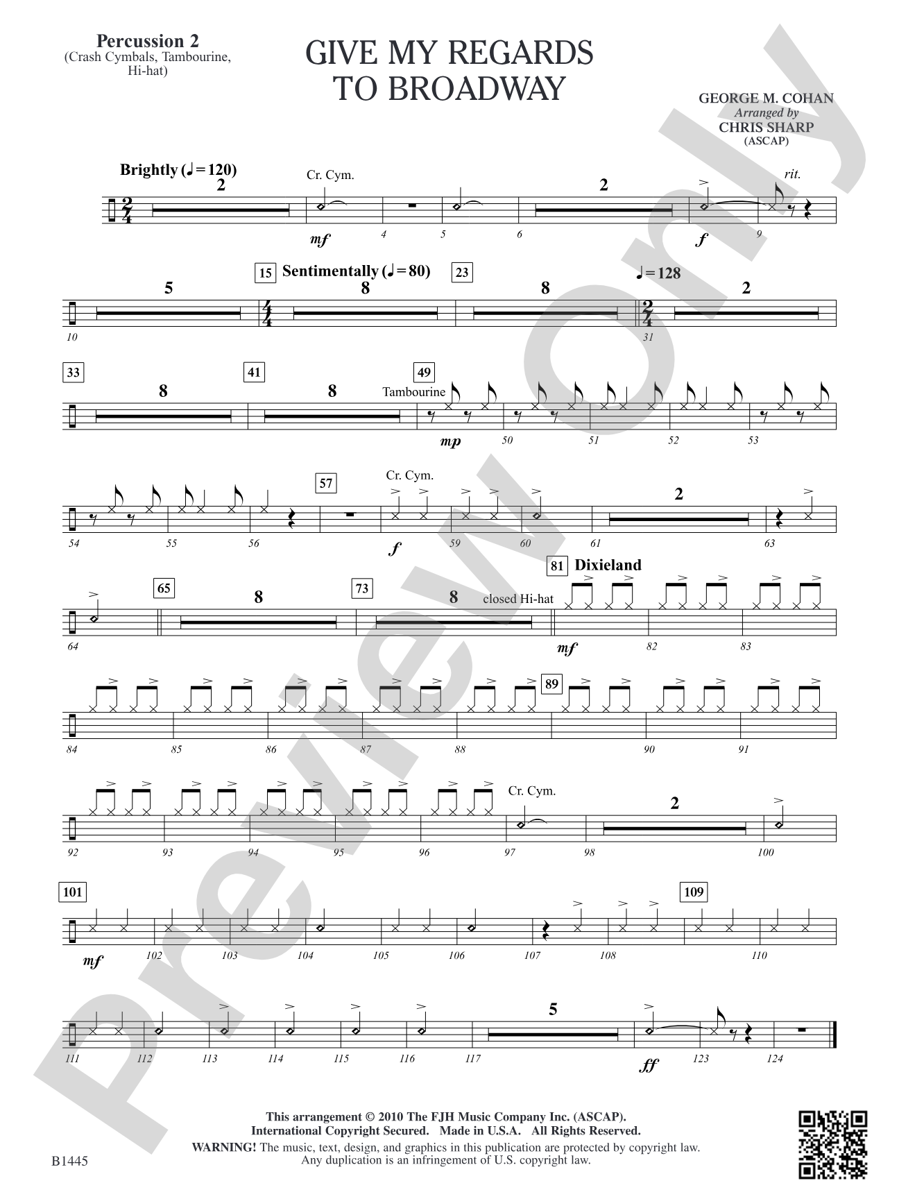 Give My Regards to Broadway: Percussion 2