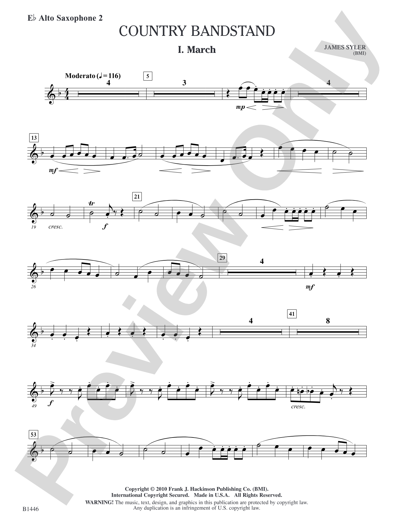 Country Bandstand: E-flat Alto Saxophone 2