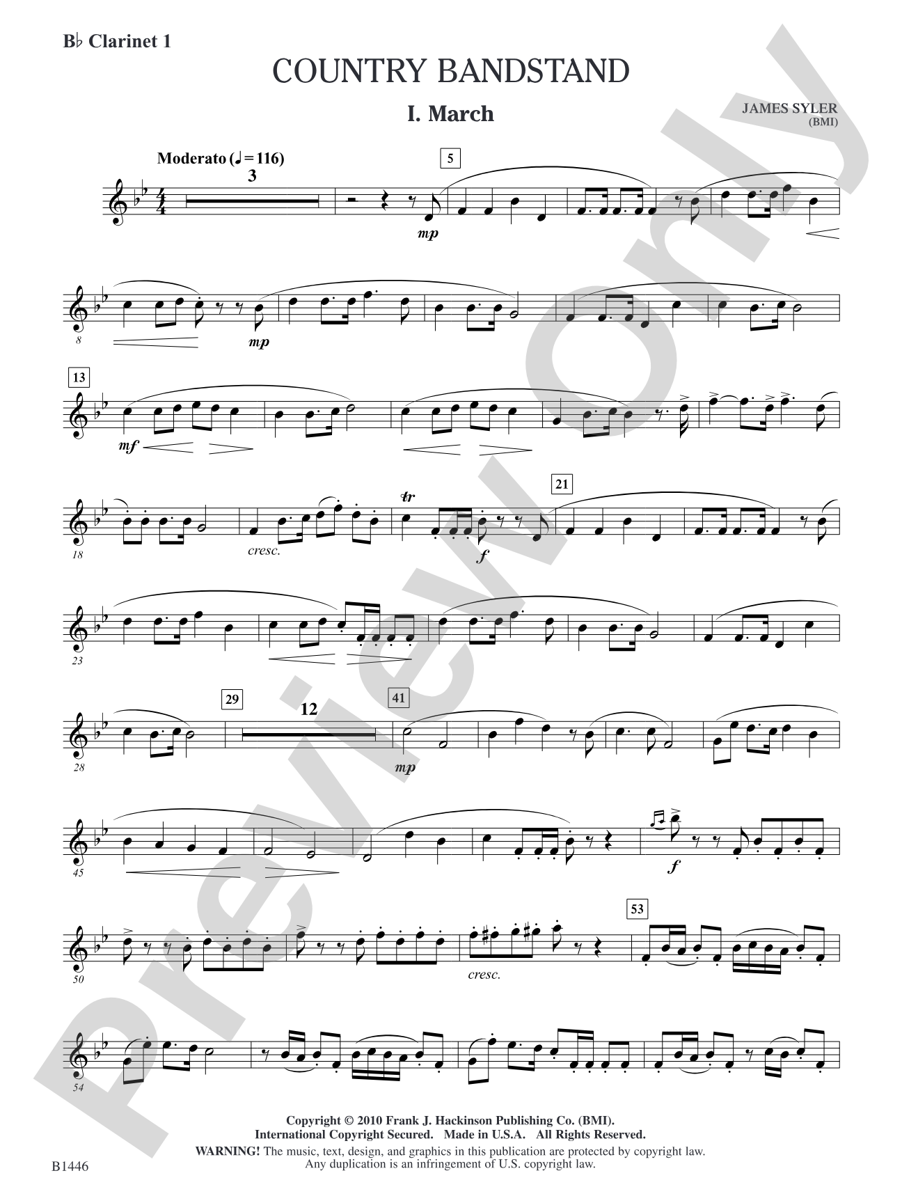 Country Bandstand: B-flat Clarinet 1