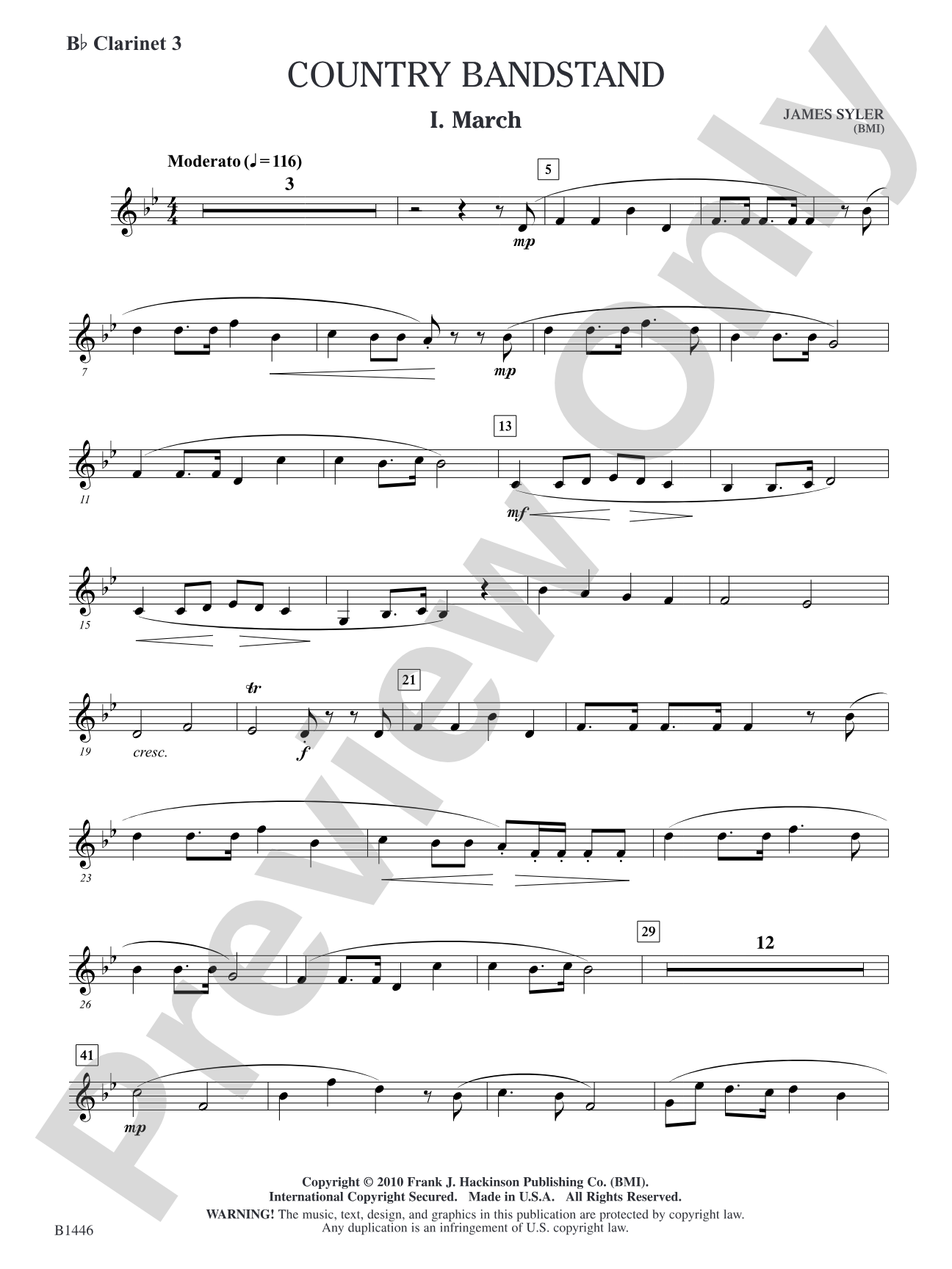 Country Bandstand: B-flat Clarinet 3