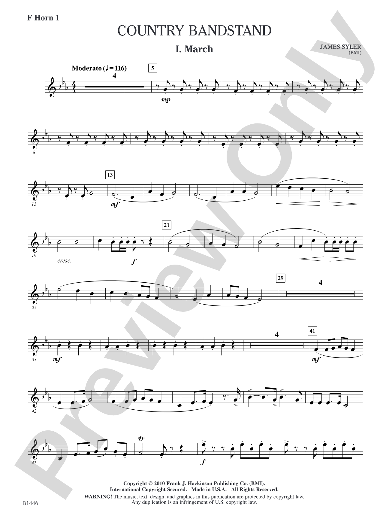 Country Bandstand: F Horn 1