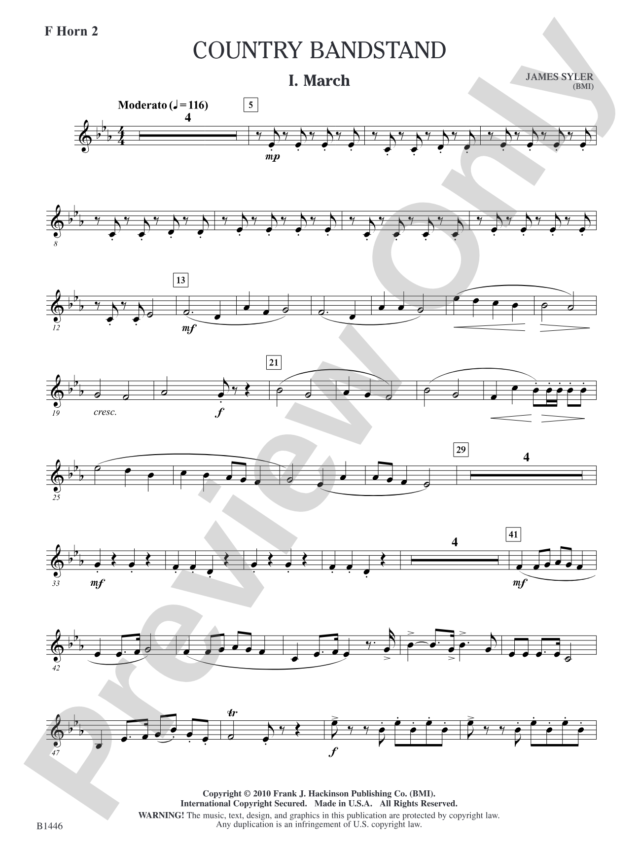 Country Bandstand: F Horn 2