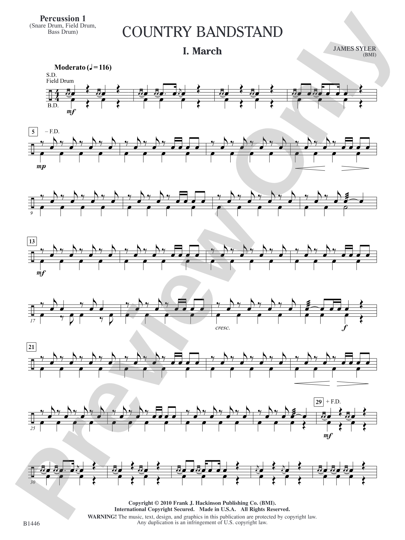Country Bandstand: Percussion 1