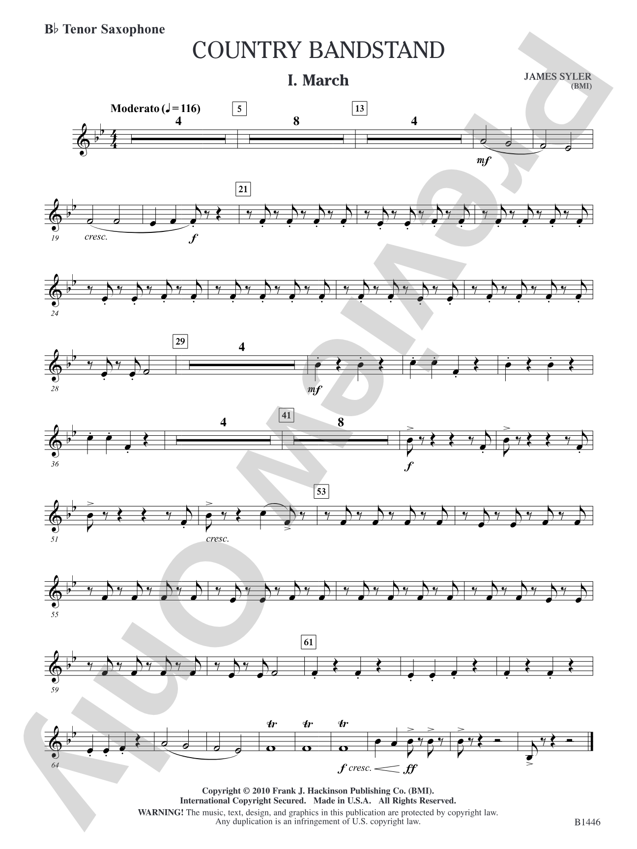 Country Bandstand: B-flat Tenor Saxophone