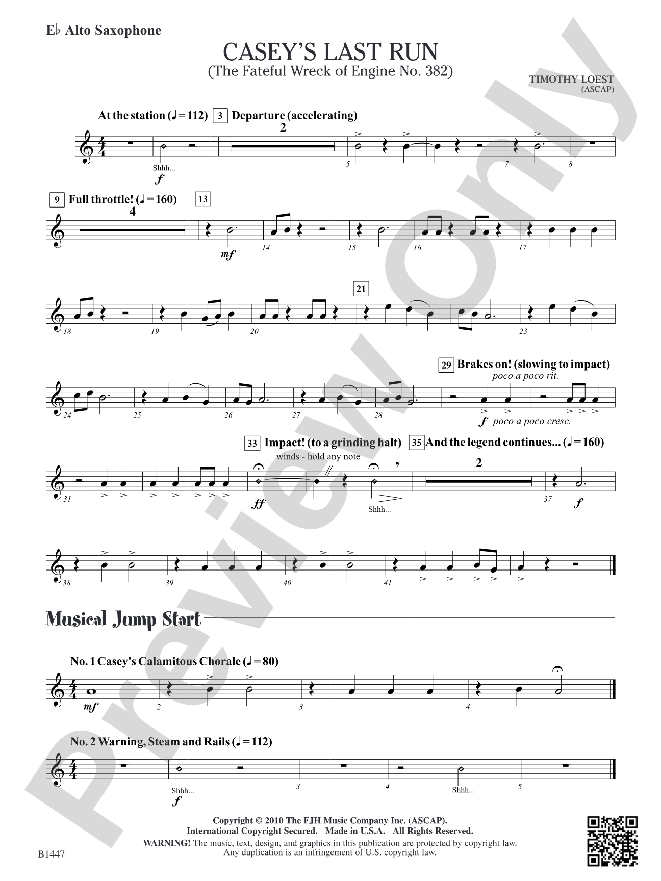 Casey's Last Run: E-flat Alto Saxophone