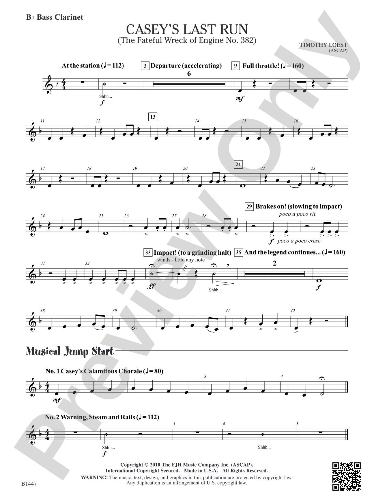 Casey's Last Run: B-flat Bass Clarinet