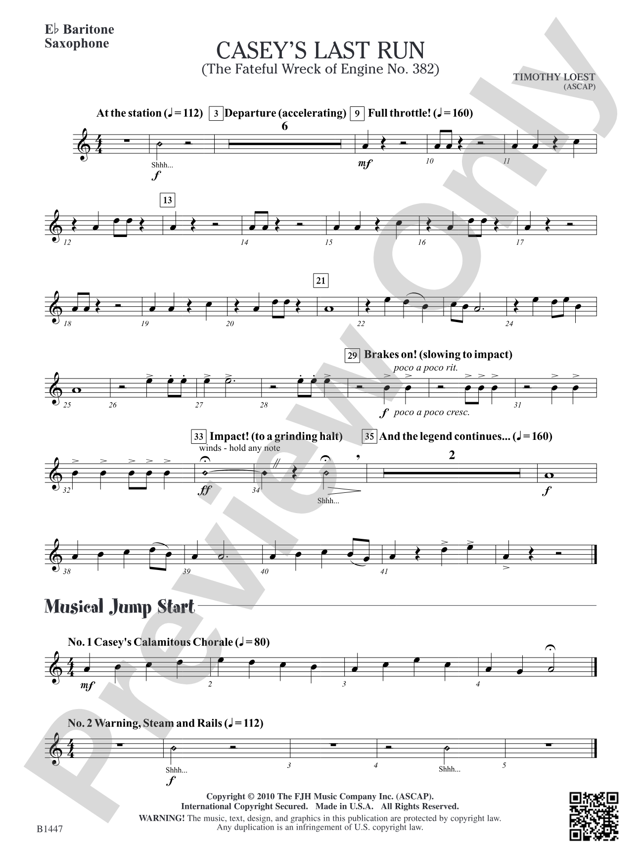 Casey's Last Run: E-flat Baritone Saxophone