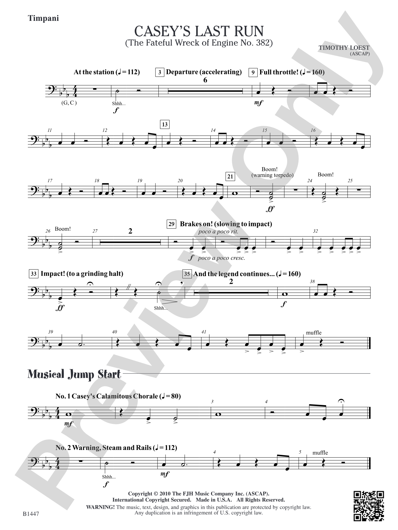 Casey's Last Run: Opt. Timpani