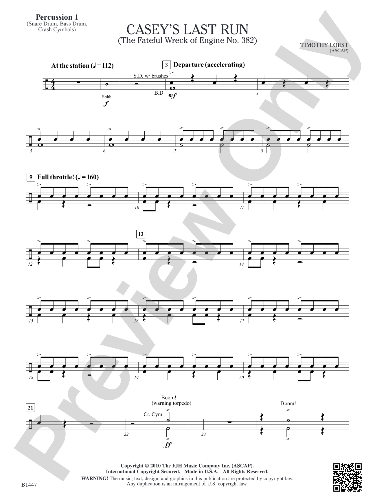 Casey's Last Run: Percussion 1