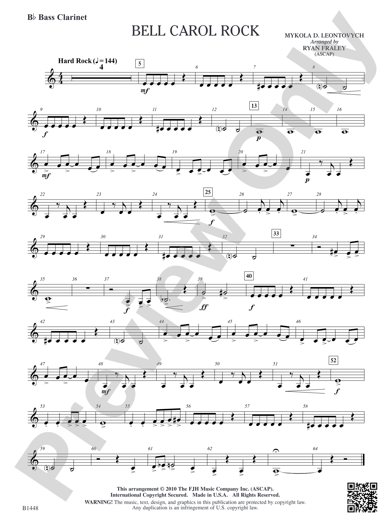 Bell Carol Rock: B-flat Bass Clarinet
