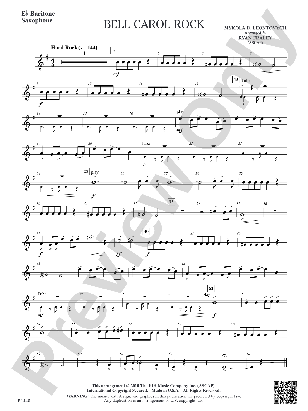 Bell Carol Rock: E-flat Baritone Saxophone