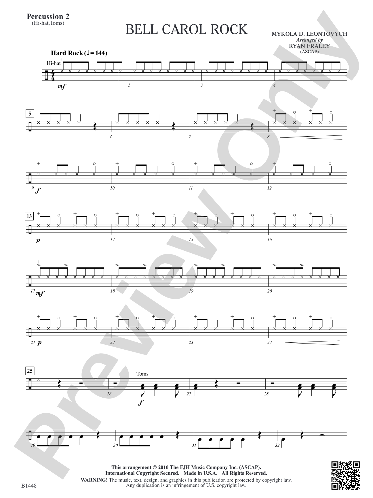 Bell Carol Rock: Percussion 2