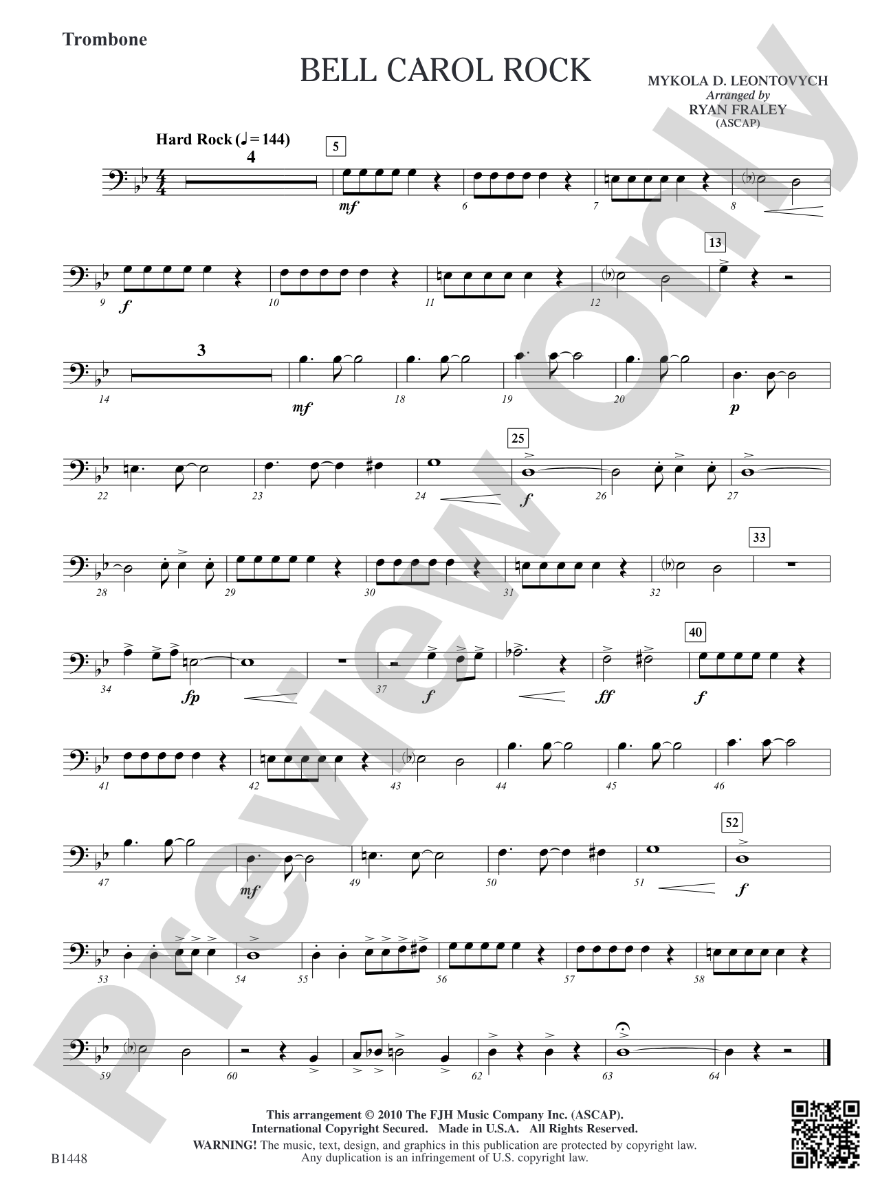 Bell Carol Rock: Trombone