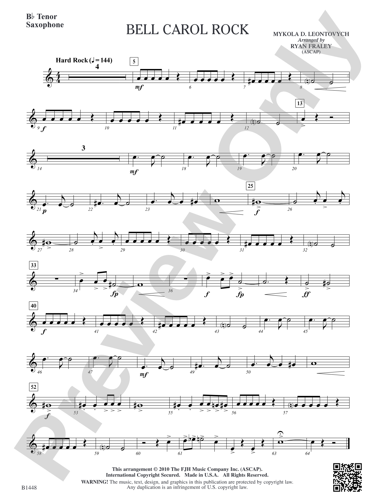 Bell Carol Rock: B-flat Tenor Saxophone