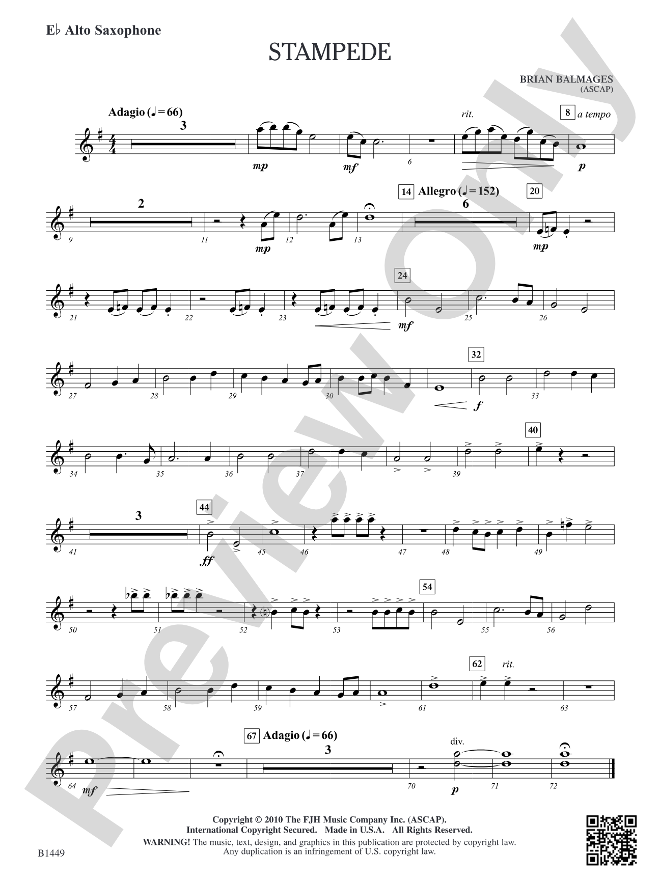 Stampede: E-flat Alto Saxophone