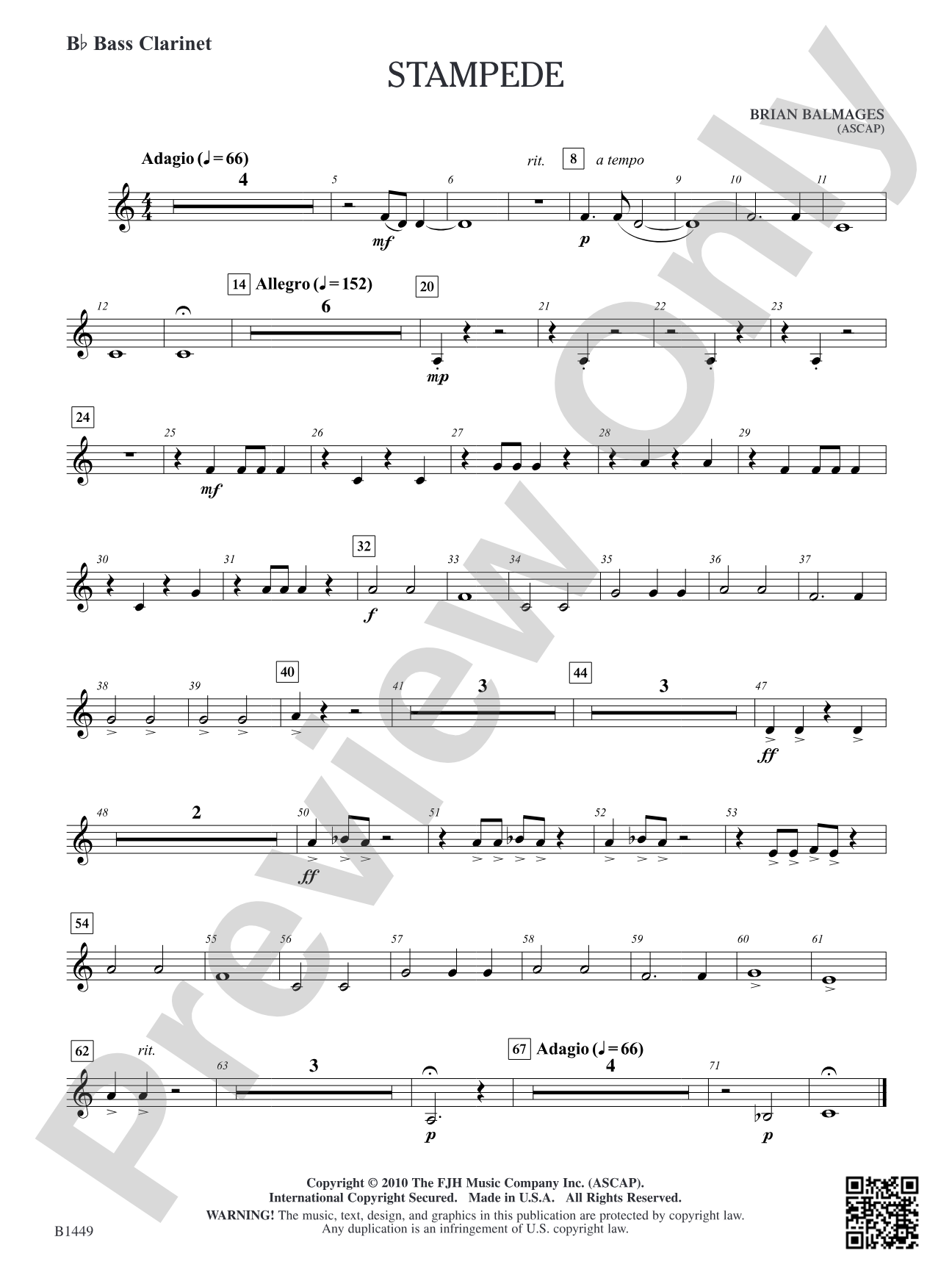 Stampede: B-flat Bass Clarinet