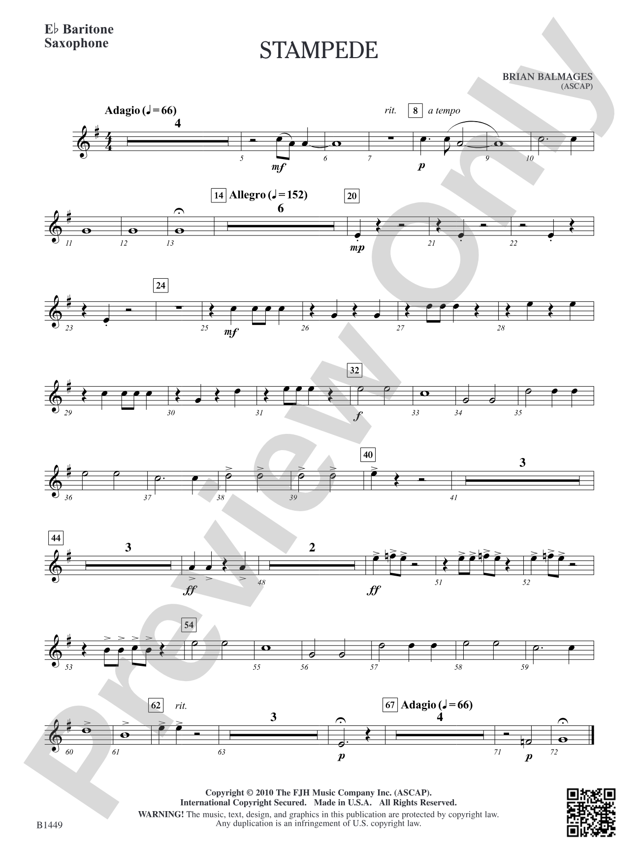Stampede: E-flat Baritone Saxophone