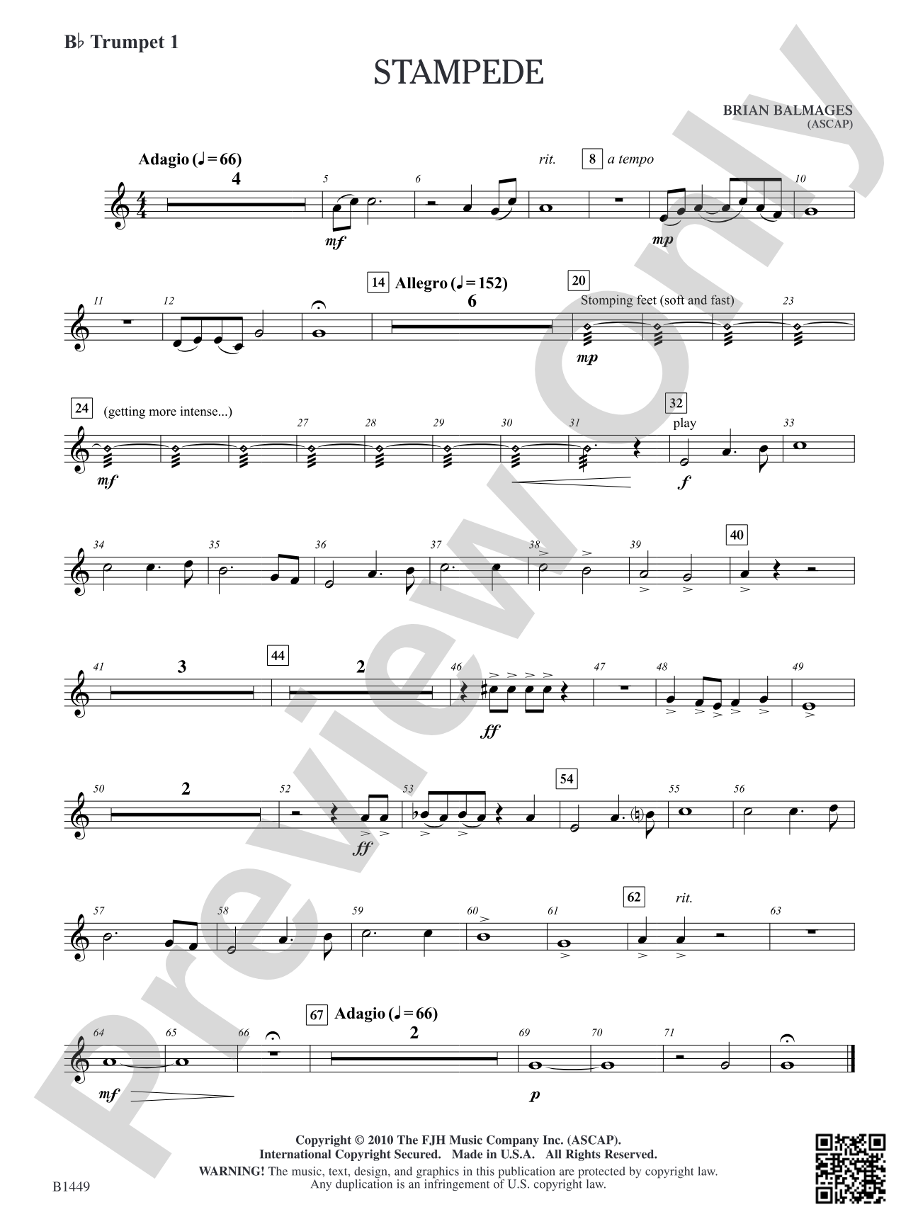 Stampede: B-flat Trumpet 1