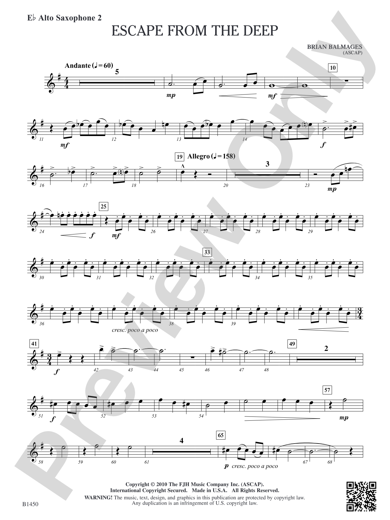 Escape from the Deep: E-flat Alto Saxophone 2