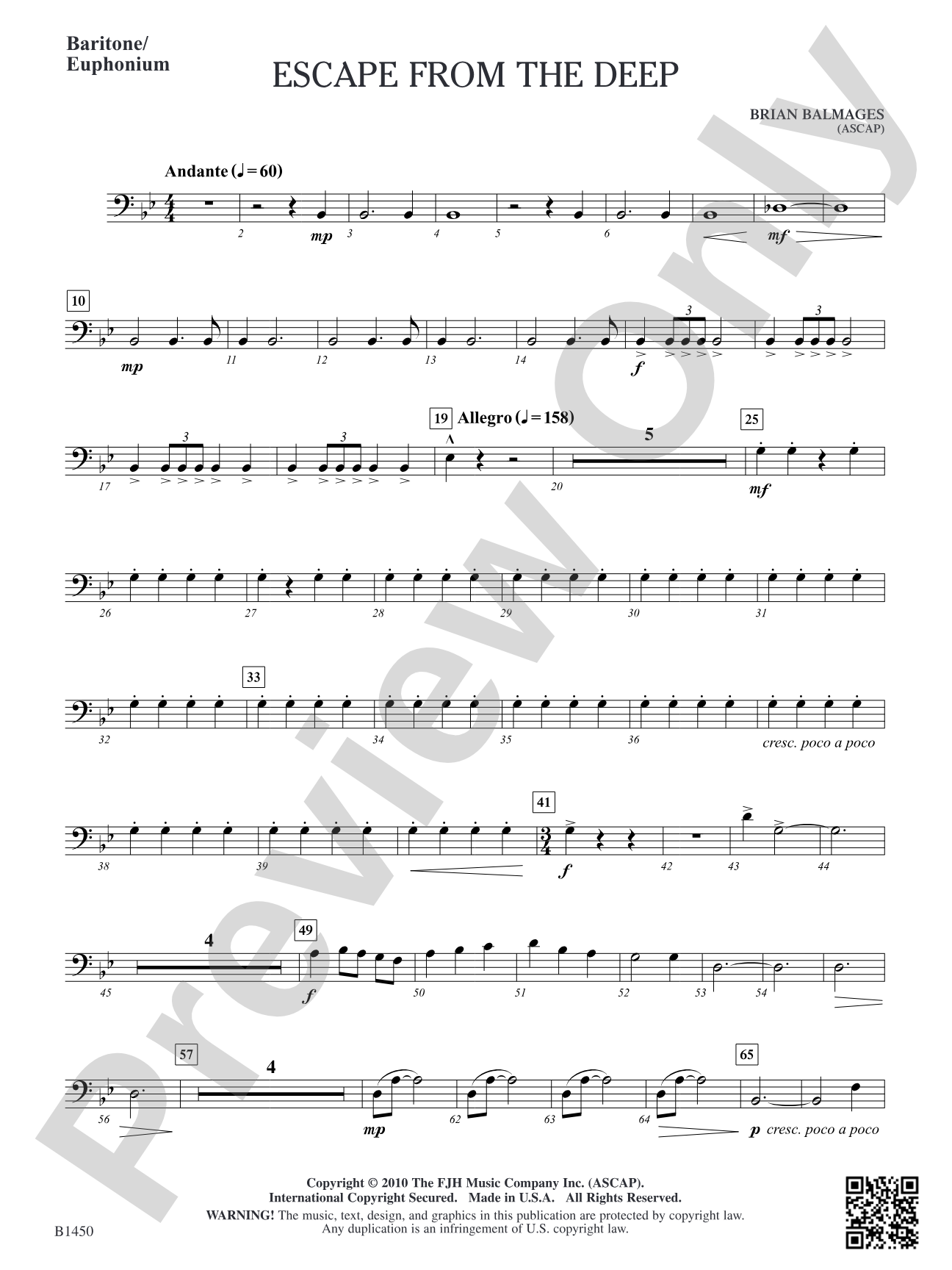 Escape from the Deep: Baritone/Euphonium