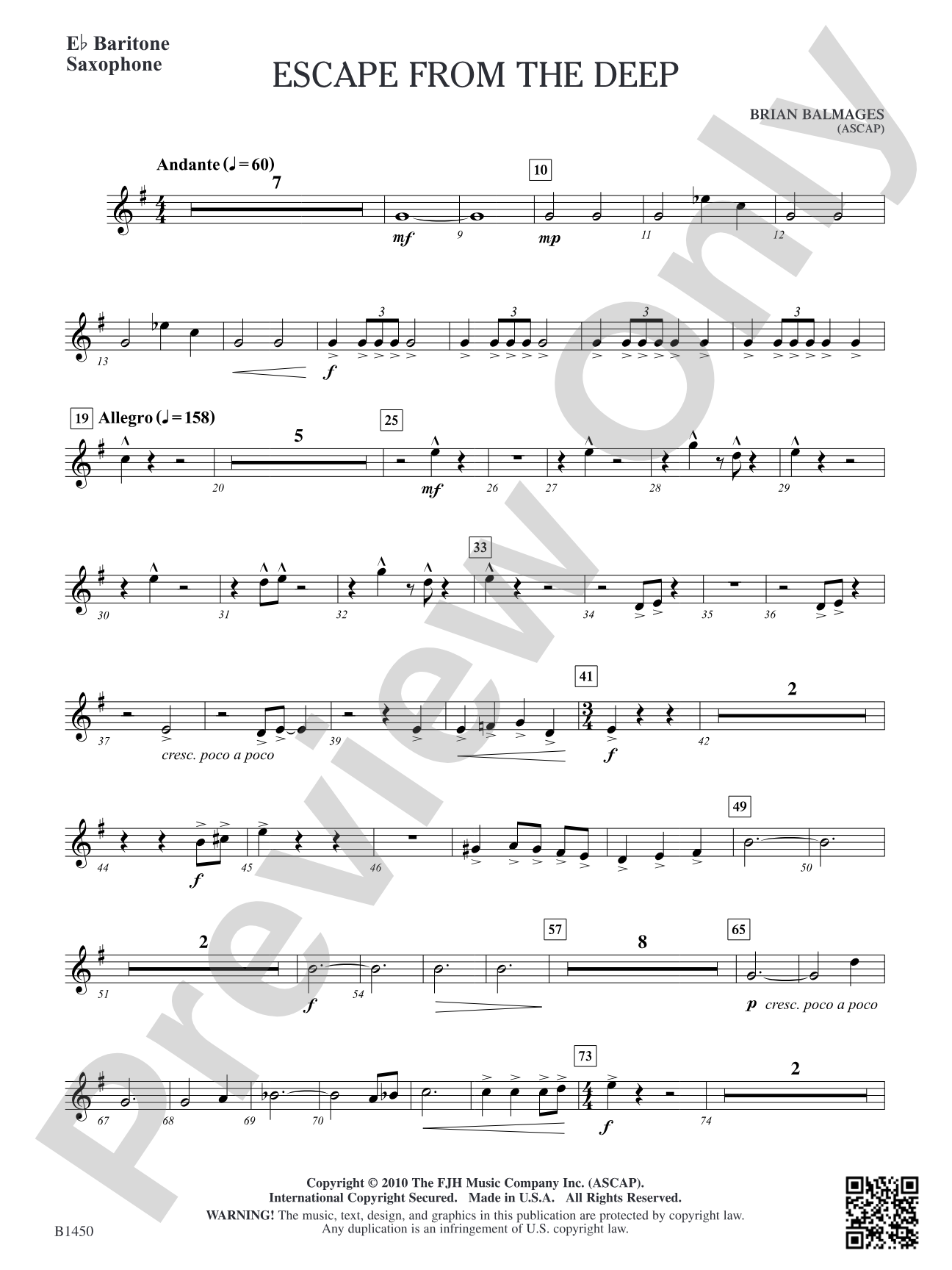 Escape from the Deep: E-flat Baritone Saxophone